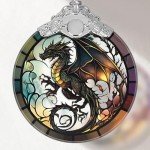 Dragon Stained Glass Christmas Tree Ornament