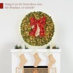 48" Pre-Lit Christmas Wreath with Red Bow