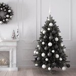 Set of 36 Unbreakable Black Christmas Tree Ornaments