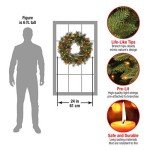 Pre-Lit Crestwood Spruce Christmas Wreath, 24