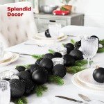 Set of 36 Unbreakable Black Christmas Tree Ornaments