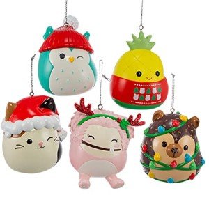 Squishmallows Christmas Ornament 5-Pack for Kids