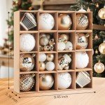 Gold & White Christmas Ball Ornaments, 42 Pcs