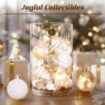 Gold & White Christmas Ball Ornaments, 42 Pcs