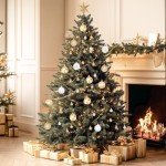 Gold & White Christmas Ball Ornaments, 42 Pcs