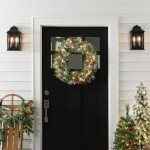 Pre-Lit Crestwood Spruce Christmas Wreath, 24