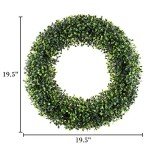 19.5-Inch UV Resistant Boxwood Wreath for All Seasons