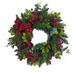 Colorful Pinecone and Berries Wreath - 24 Inch
