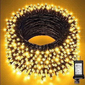 JMEXSUSS 66ft 200 LED Christmas Lights Outdoor, Warm White Christmas Tree Lights Indoor Plug in, 8 Modes Twinkle Christmas String Lights for Tree Outside Bedroom Wedding Party Ceiling Home Decorations