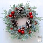 Pre-Lit Christmas Wreath with Lights and Pinecones