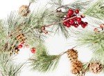 Smoky Pine & Red Berry Christmas Garland - 6ft