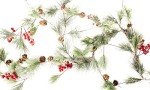 Smoky Pine & Red Berry Christmas Garland - 6ft