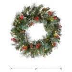 Pre-Lit Crestwood Spruce Christmas Wreath, 24