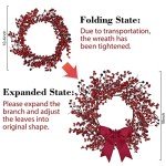 Red Berry Christmas Wreath with Bow – 18 Inch