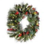 Pre-Lit Crestwood Spruce Christmas Wreath, 24