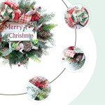 Bibelot 18inch Mesh Chrimas Day Wreath 18inch Artificial Winter Berries Wreaths with Merry Christmas Sign for Indoor/Door Decor, Wreaths for Christmas and Winter Decor
