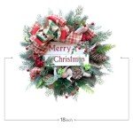 Bibelot 18inch Mesh Chrimas Day Wreath 18inch Artificial Winter Berries Wreaths with Merry Christmas Sign for Indoor/Door Decor, Wreaths for Christmas and Winter Decor