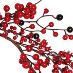 Red Berry Christmas Wreath with Bow – 18 Inch