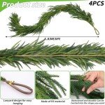 4 Pcs Artificial Norfolk Pine Garlands Christmas, 6 FT Dense Real Touch Winter Pine Garland Ornament, Green Artificial Greenery Garland for Table, Mantle, Wall, Indoor, Outdoor Christmas Decorations