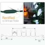 Brizled White Christmas Lights White, 33ft 50 LED C9 Christmas Lights String, Connectable Outdoor Xmas Lights, 120V UL Certified Tree Lights for Indoor Outdoor Christmas, Garden, Holiday, Yard, Party
