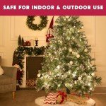 Joiedomi Clear Christmas Lights Outdoor, 100 Count Christmas Tree Lights Indoor Warm White, 21.5FT White Wire String Lights, Xmas Lights Decorations for Holiday Event Wedding Party Decor