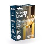 Joiedomi Clear Christmas Lights Outdoor, 100 Count Christmas Tree Lights Indoor Warm White, 21.5FT White Wire String Lights, Xmas Lights Decorations for Holiday Event Wedding Party Decor