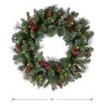 Pre-Lit Artificial Christmas Wreath with Pine Cones