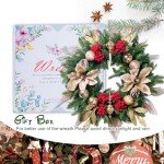 Soosubel Christmas Wreaths for Front Door Outside, 20" Artificial Winters Wreath with Christmas Ball, Xmas for Wreath for Home Decor Holiday Party