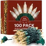 SEWANTA Christmas String Lights [100 Set] 25 Ft Warm White Christmas String Lights, for Xmas Tree, Garland, Holiday, Party Décor –Mini Christmas Lights for Tree Weather-Resistant
