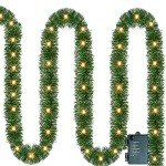 Pre-Lit 14.8 FT Christmas Garland with Lights