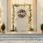 Soosubel Christmas Wreaths for Front Door Outside, 20" Artificial Winters Wreath with Christmas Ball, Xmas for Wreath for Home Decor Holiday Party