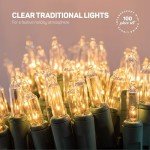 SEWANTA Christmas String Lights [100 Set] 25 Ft Warm White Christmas String Lights, for Xmas Tree, Garland, Holiday, Party Décor –Mini Christmas Lights for Tree Weather-Resistant