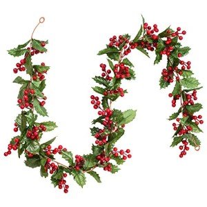 6FT Red Berry Christmas Garland for Holiday Decor