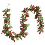 6FT Red Berry Christmas Garland for Holiday Decor