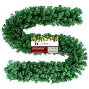 Roveinsia 9 Feet Christmas Garland 260 Branches Xmas Artificial Decorations for Doors Stairs Fireplace