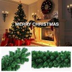 Roveinsia 9 Feet Christmas Garland 260 Branches Xmas Artificial Decorations for Doors Stairs Fireplace