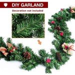 Roveinsia 9 Feet Christmas Garland 260 Branches Xmas Artificial Decorations for Doors Stairs Fireplace