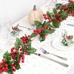 6FT Red Berry Christmas Garland for Holiday Decor