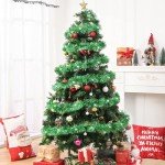 2 Pcs Christmas Tinsel Garland, 65.6 FT Shiny Green Tinsel Garland Christmas Decorations, Christmas Tree Garland Metallic Twisted Hanging Christmas Garland for Xmas Tree Party Indoor Outdoor Decor