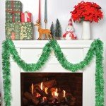 2 Pcs Christmas Tinsel Garland, 65.6 FT Shiny Green Tinsel Garland Christmas Decorations, Christmas Tree Garland Metallic Twisted Hanging Christmas Garland for Xmas Tree Party Indoor Outdoor Decor