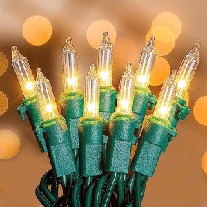 oopswow White Christmas Lights,100 Count Clear Mini Lights Incandescent Christmas Tree String Lights, Connectable for Christmas Decoration,Garland,Home,Patio, Wedding,Party,Festival (23 Feet)