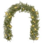 6FT Christmas Garland PARTY JOY Cedar Garland with 9.8FT LED Lights String, Greenery Plant for Christmas Decorations Table Mantle Background Wall Room Outdoor Indoor Winter Decoration