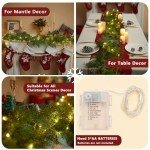 6FT Christmas Garland PARTY JOY Cedar Garland with 9.8FT LED Lights String, Greenery Plant for Christmas Decorations Table Mantle Background Wall Room Outdoor Indoor Winter Decoration