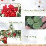 Christmas Garland,6FT Artificial Pine Cypress Garland Greenery Garland for Christmas Decorations,Eucalyptus Garland for Table,Mantle,Staires,Wall,Premium Indoor Outdoor Holiday Decor Leaf Garland