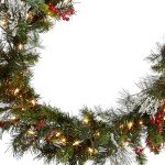 Pre-Lit Winter Pine Christmas Garland with Lights