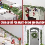 Artgar Pine Garland - 6Ft Christmas Garland - Pine Garland Realistic - Artificial Green Cedar Garland - Garland Christmas Decorations for Home Mantel Stairs Dining Table Christmas Decor (White-Green)