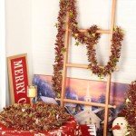 Alupssuc 6 Pieces Total 50 FT Christmas Tinsel Garland, Metallic Shiny Twist Garland Hanging Decorations for Christmas Party Indoor and Outdoor Decor, Red and Gold