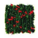 3Pcs x 8.2ft (Total:24.6ft) Christmas Tinsel Garlands with 24 Pcs Red Bows for Indoor and Outdoor Holiday Mardi Gras Xmas and Other Festivities Party Supply (Green)