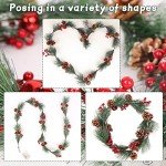 6FT Christmas Garland with Lights, 8 Light Modes Prelit Christmas Garland with 18 LED Lights Branches Berries Bells Snowflake Pine Cones for Window Fireplace Door Stairs Indoor Outdoor Decoration