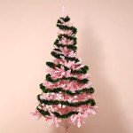 3Pcs x 8.2ft (Total:24.6ft) Christmas Tinsel Garlands with 24 Pcs Red Bows for Indoor and Outdoor Holiday Mardi Gras Xmas and Other Festivities Party Supply (Green)